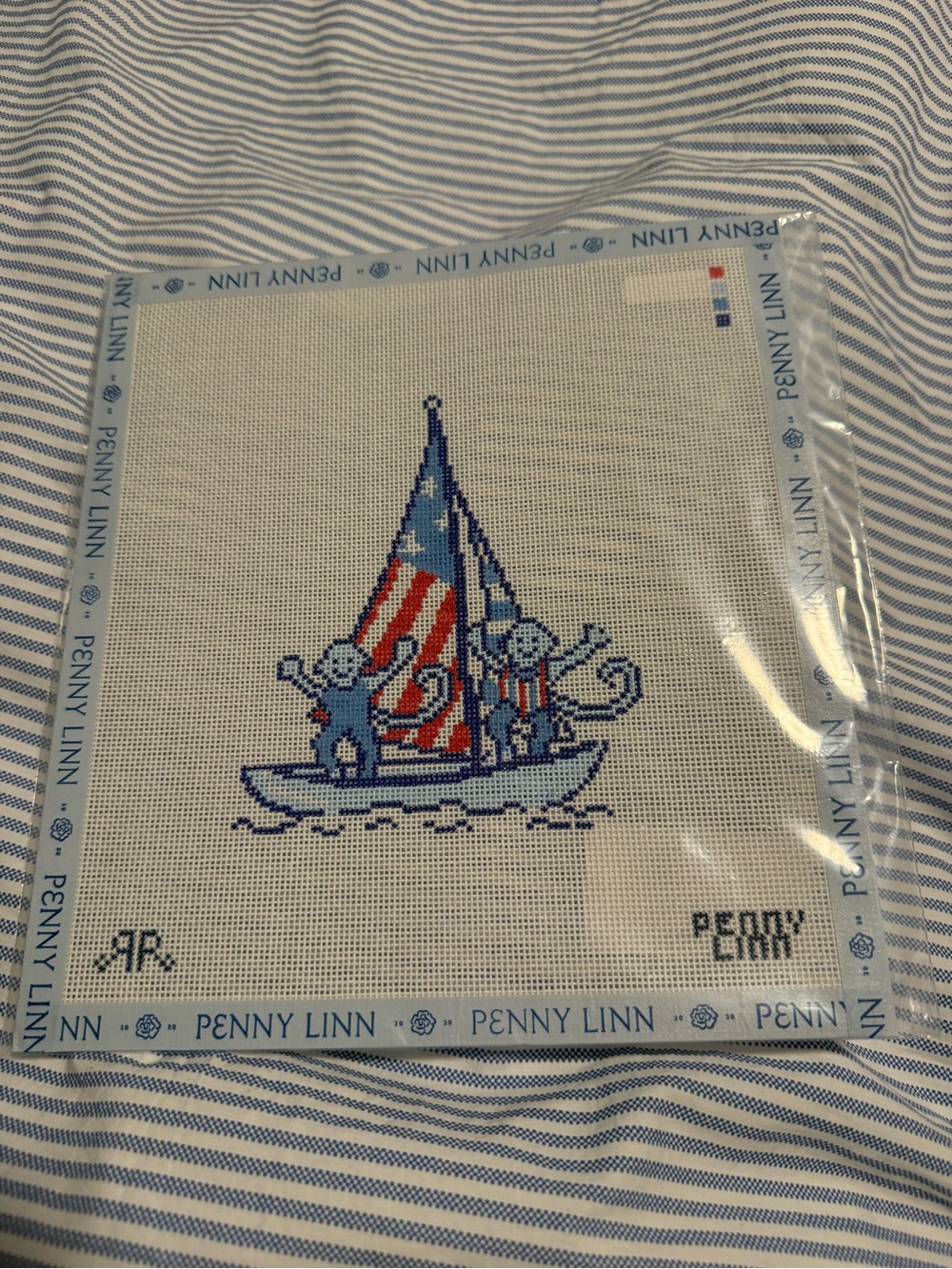 Penny Linn Roller Rabbit needlepoint canvas